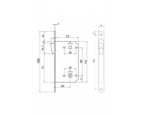 Межкомнатный механизм под фиксатор VЕTTORE WC 530 B-S MAGNET NI (Никель)